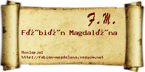 Fábián Magdaléna névjegykártya